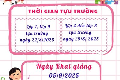 THÔNG BÁO THỜI GIAN TỰU TRƯỜNG NĂM HỌC 2025-2026